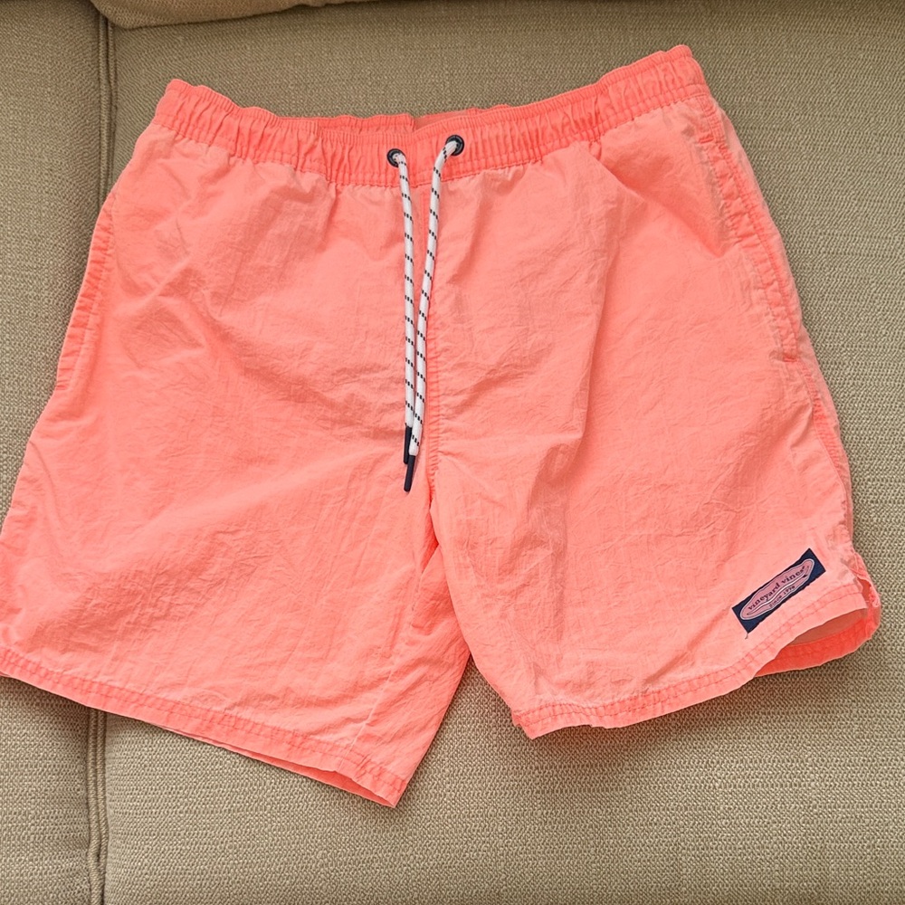 Vineyard Vines Bright Coral Swim Trunks